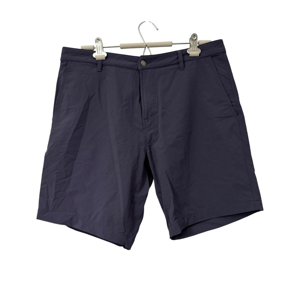 Olivers Apparel Gray Nylon Flat Front Performance Chino Shorts Mens Size 33